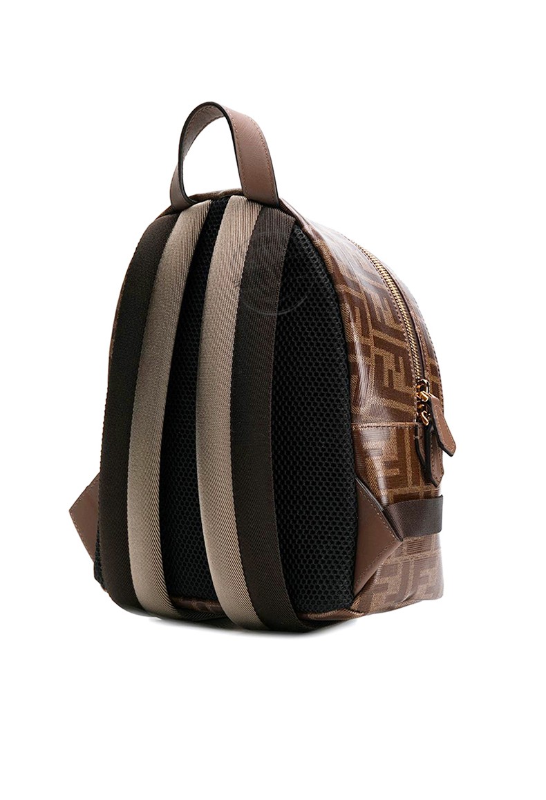 芬迪fendi女包老花图案双肩包旅行背包8bz036a5n7f1562棕色