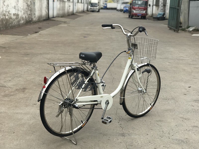 基洛夫26寸日本自行车发电内女士弯梁单车休闲自行车男女通勤车进出口