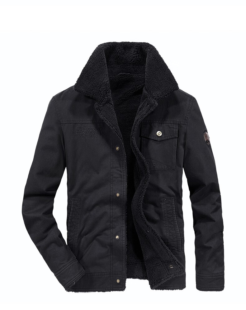 jeep美国吉普棉衣男士冬季新款加绒加厚棉服宽松大码保暖夹克中年男装