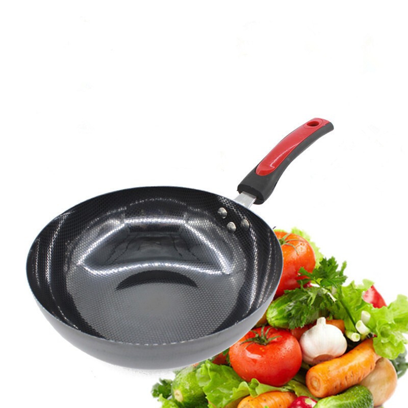 拓登峰小铁锅不锈铁锅炒菜锅网纹炒菜锅宝宝小锅平底炒锅电磁炉燃气