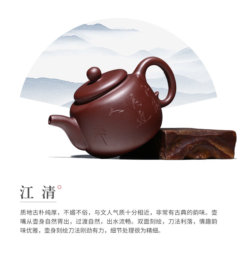 徐保国紫砂壶宜兴纯全手工功夫泡茶壶原矿茶具江清紫泥