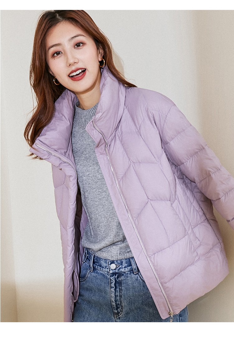 逸阳女装2020秋冬新款90白鸭绒中长款羽绒服女黑色小个子亮面外套2596