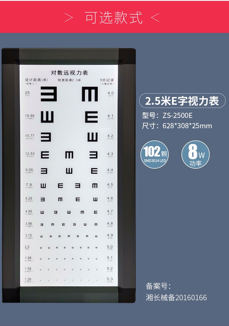 flmplent多功能视力表灯箱标准数视力表25米成人儿童测视力表多功能