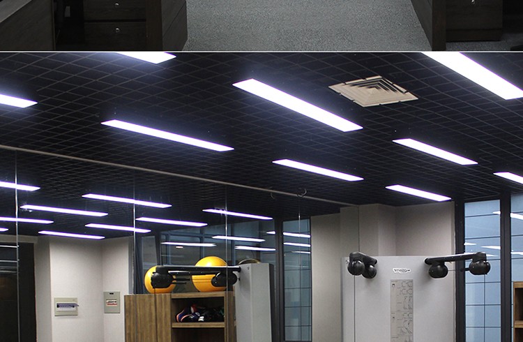 教室顶灯健身房会议室照明灯具 直角黑框白光900*200【图片 价格 品牌