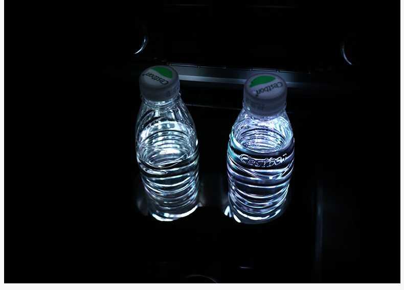 适用于奥迪a4la6la3a5q3q5q7七彩水杯垫led发光杯垫车内饰改装氛围灯