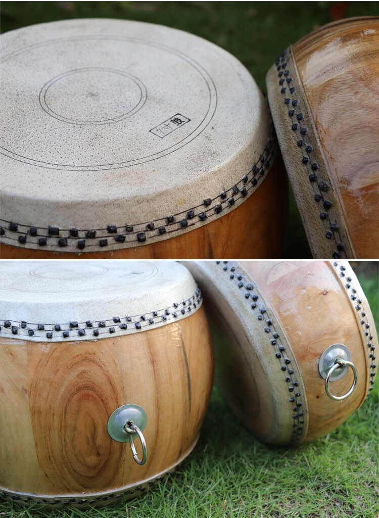 高音中音纯手工竹钉鼓7寸8寸9寸10寸12寸14寸原木扁鼓低战鼓川堂鼓