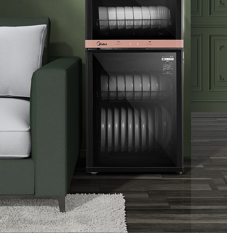 红外线中温烘干94l大容量消毒碗柜 双层高温立式消毒柜xc66 厨房电器