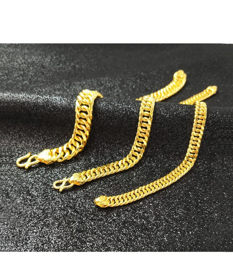 中妃珠宝黄金手链男女足金9999马鞭手链男士金手链手链送礼自戴7704g