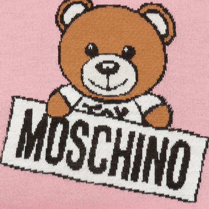 moschino 莫斯奇诺奢侈品礼物情侣款羊毛腈纶泰迪熊图案帽子围巾