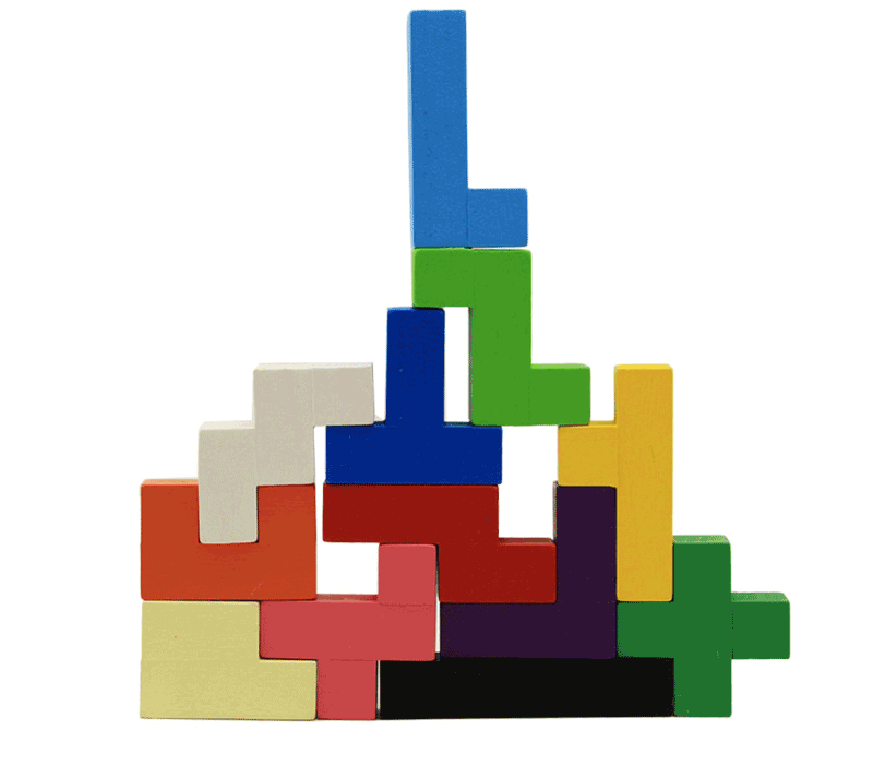 伤脑筋十二块12块木制彩色古典创意玩具成人幼儿童玩具积木方块拼板