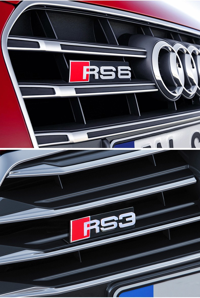 逢君 适用于奥迪车标a4la6lq7q5q3a5a3尾标改装rs3s4s6rs4rs6中网标