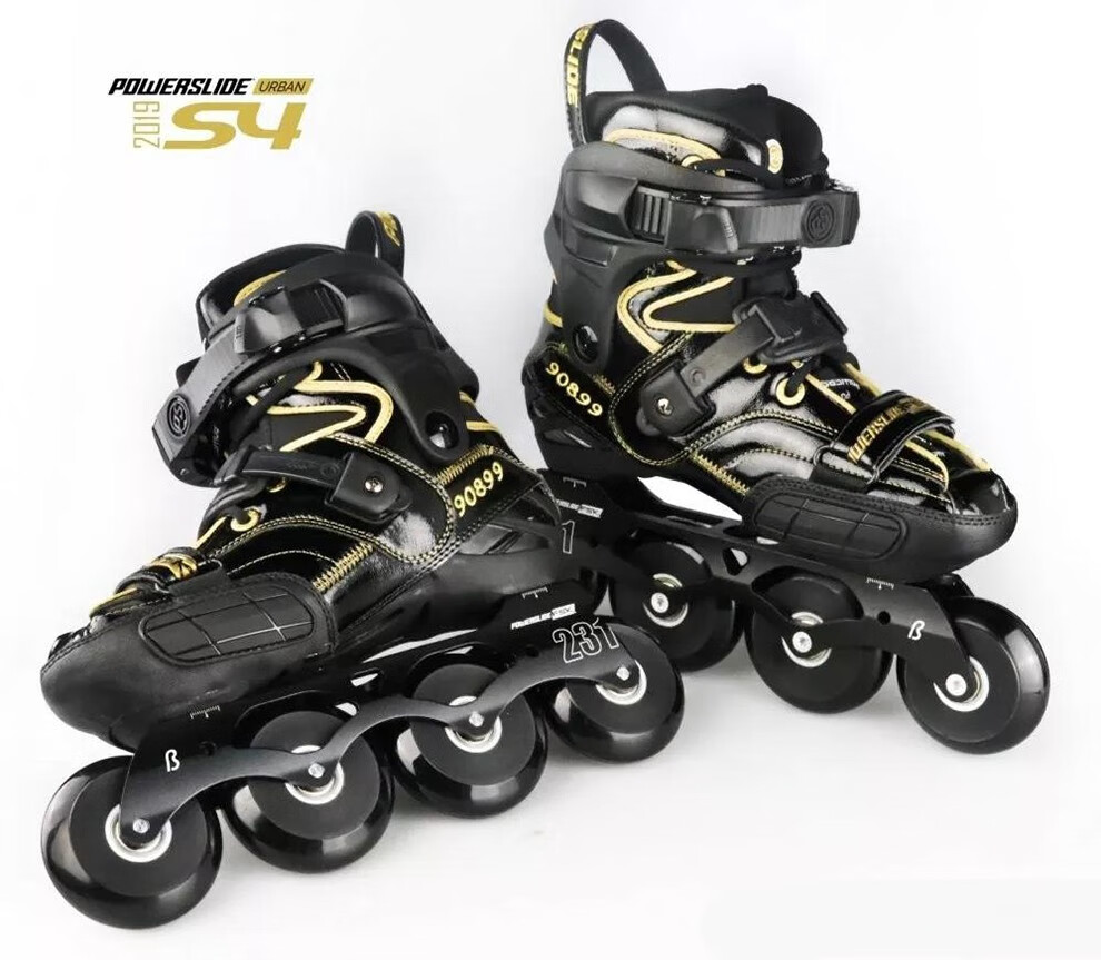 宝狮莱溜冰鞋s4溜冰鞋成人平花男女直排旱冰鞋2019款黑金色s443联系