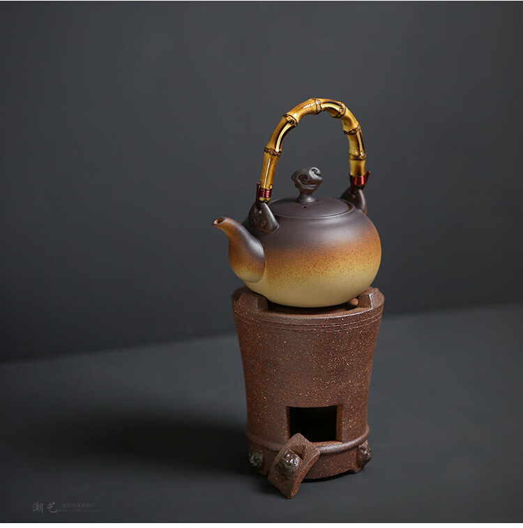 小狮头炭炉煮茶炉 潮州风炉茶炉红泥凉炉手工碳炉取暖炉烧烤炉砂铫玉
