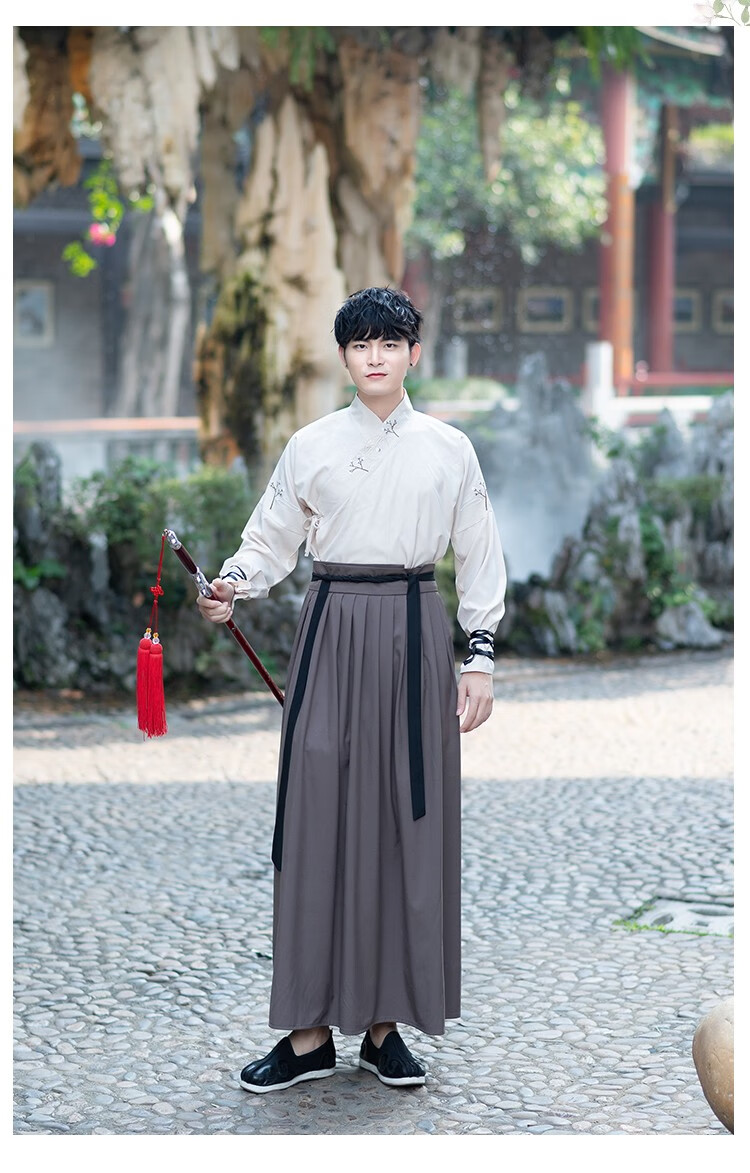 汉服男中国风佛系书生演出服装武侠秋季新款古风唐装披风开衫和服男