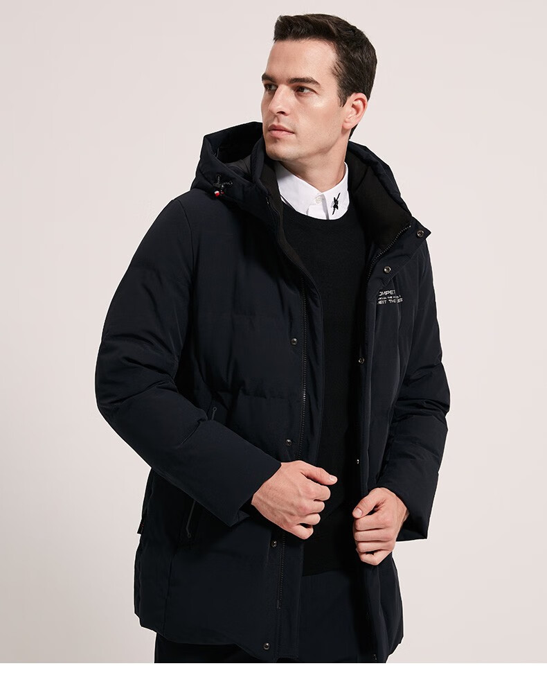 sharon/雪伦2019新款厚鹅绒羽绒服男常规长字母印字商务休闲19605