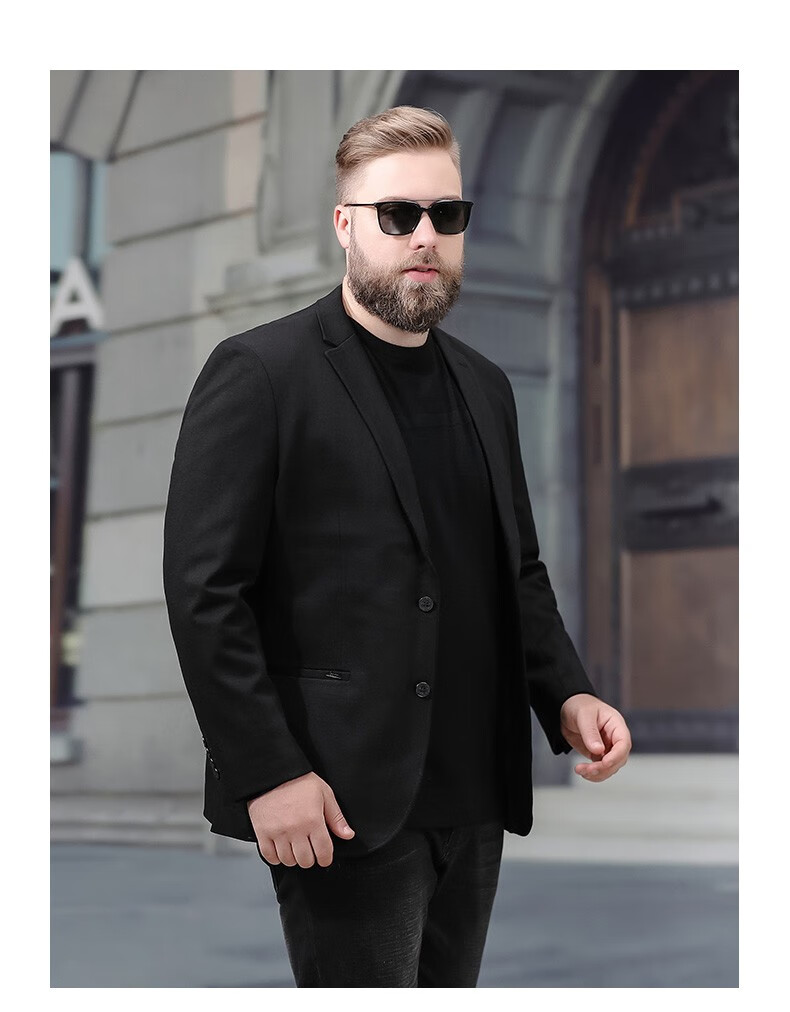 凌云豹加肥加大码休闲西服男肥佬商务宽松休闲外套特大号男胖子休闲