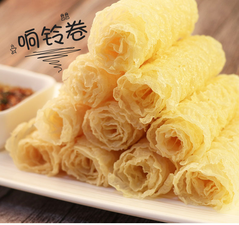 唐人基 响铃卷脆香玲卷125g*5袋 油炸豆皮卷干货炸腐竹素食火锅食材