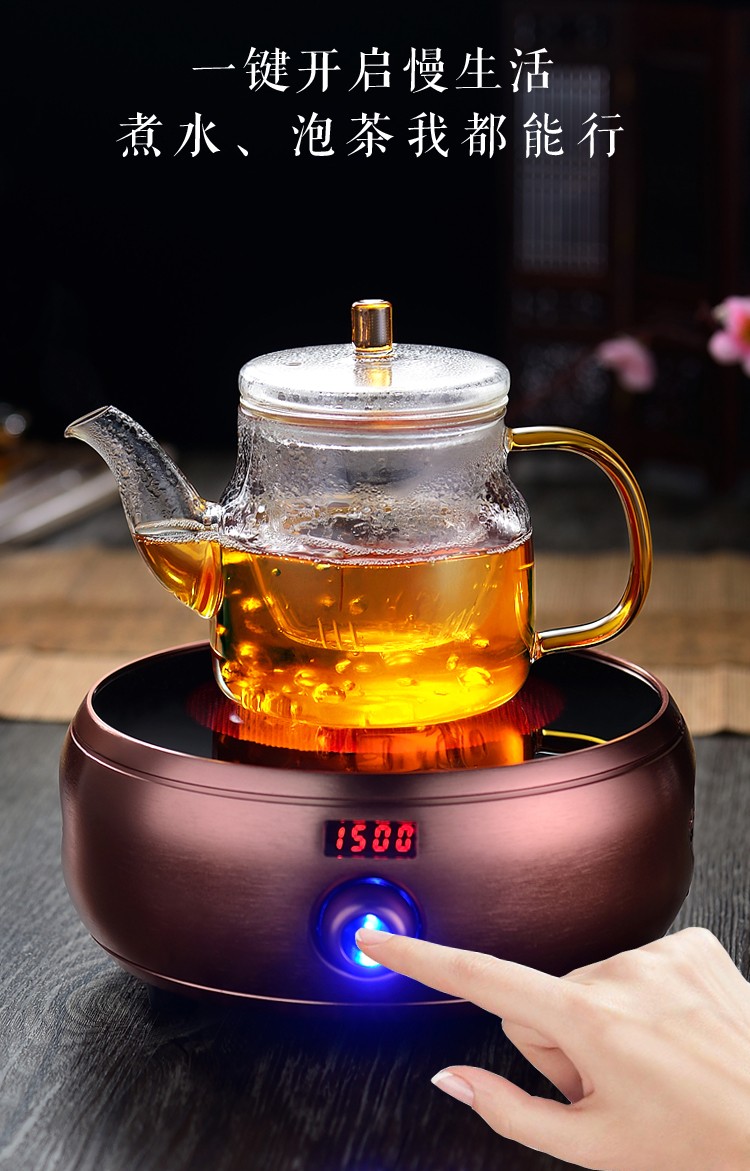 一品工坊加厚玻璃泡茶壶花茶壶耐高温过滤茶壶玻璃沏茶水壶电陶炉煮