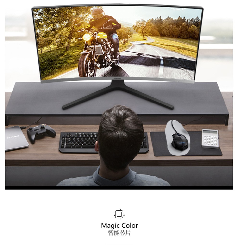 三星c27r500fhc 27英寸窄边框 freesync技术 hdmi高清接口可壁挂游戏