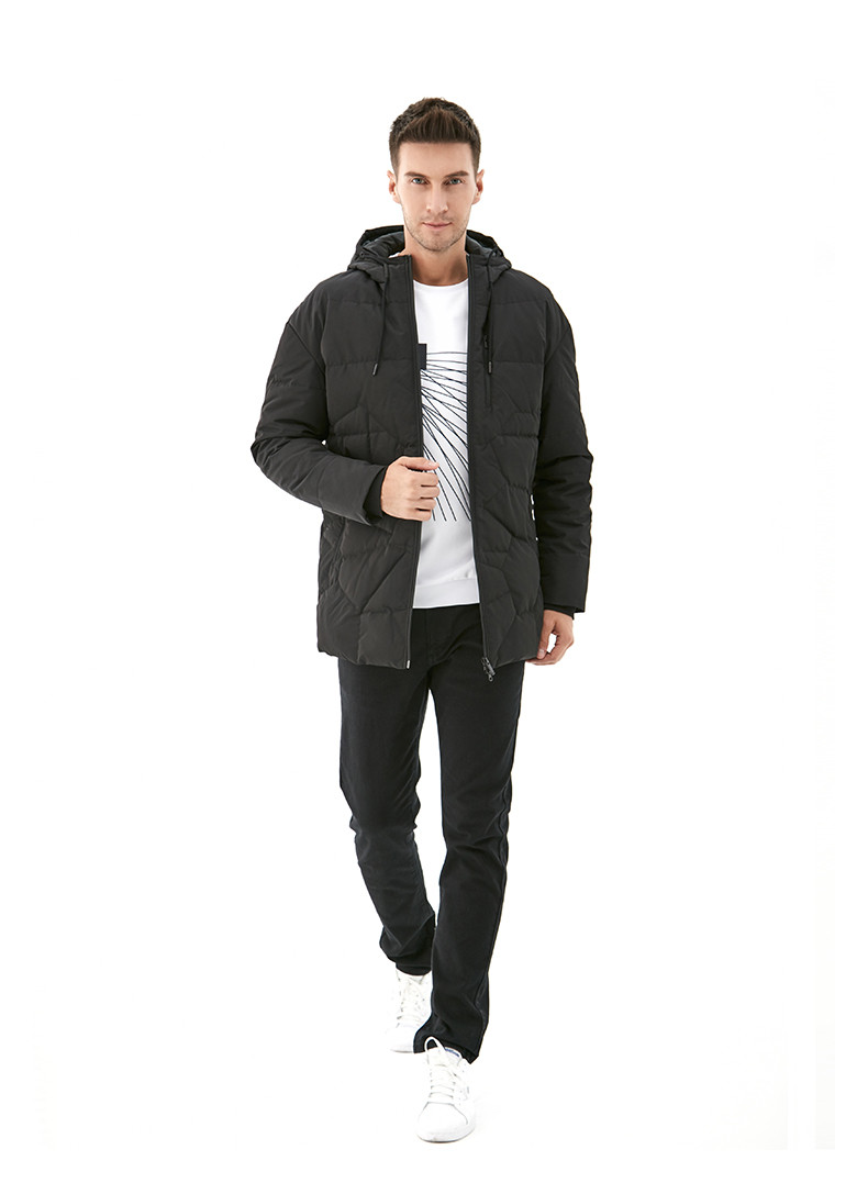 bmw studio宝马studio 2019秋冬新品男装长袖中长羽绒服 black m