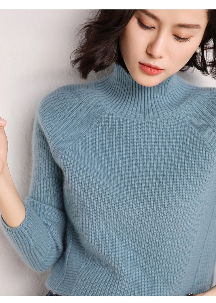 牧什19秋冬新款山羊绒衫女士加厚毛衣元宝针宽松针织衫女式 豆沙红 m