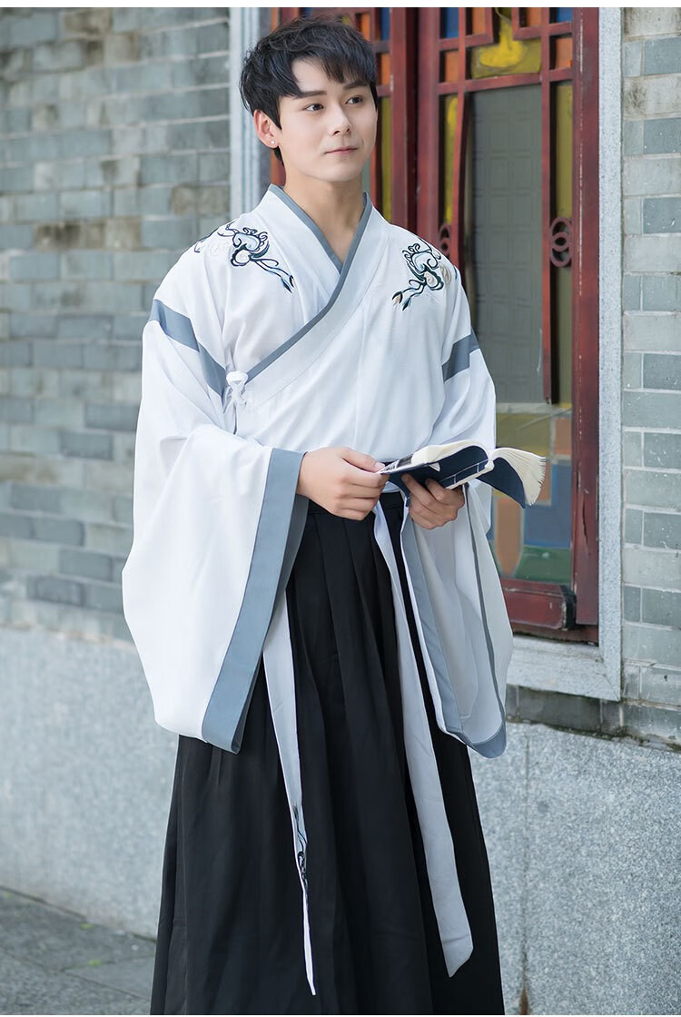 汉服男公子古装传统装大氅日常休闲侠客毕业表演龙纹交领襦裙大袖衫