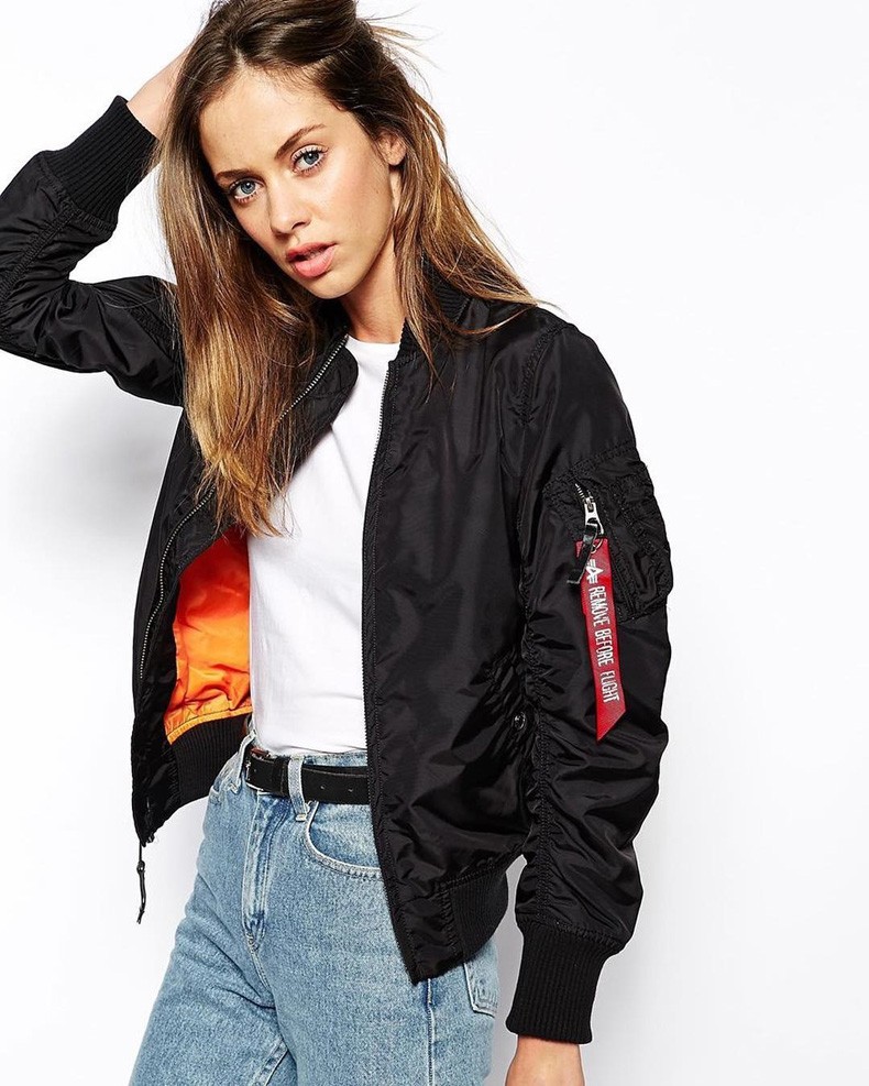 alphaindustriesl2b阿尔法工业飞行夹克外套女薄款飞行服黑色s