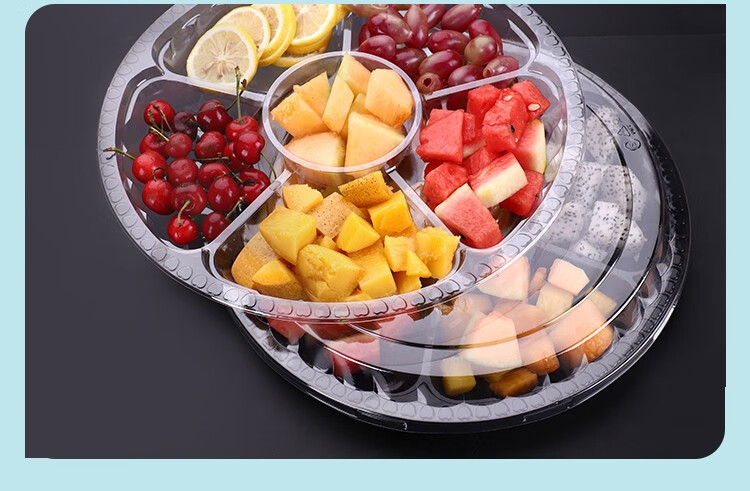 一次性水果盒子打包盒塑料分格包装盒果切透明有盖草莓拼盘果盘创意