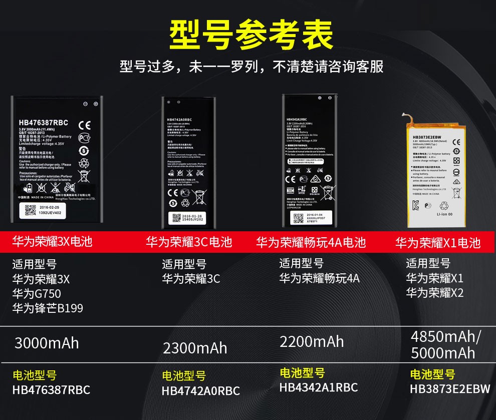 迈豆华为huawei荣耀手机电池大容量全新电池适用于荣耀63c3x畅玩4a