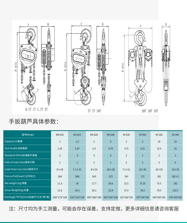 toyo东洋手拉葫芦3t5t日本手动葫芦3米6m环链葫芦1吨2t小型起重倒链3