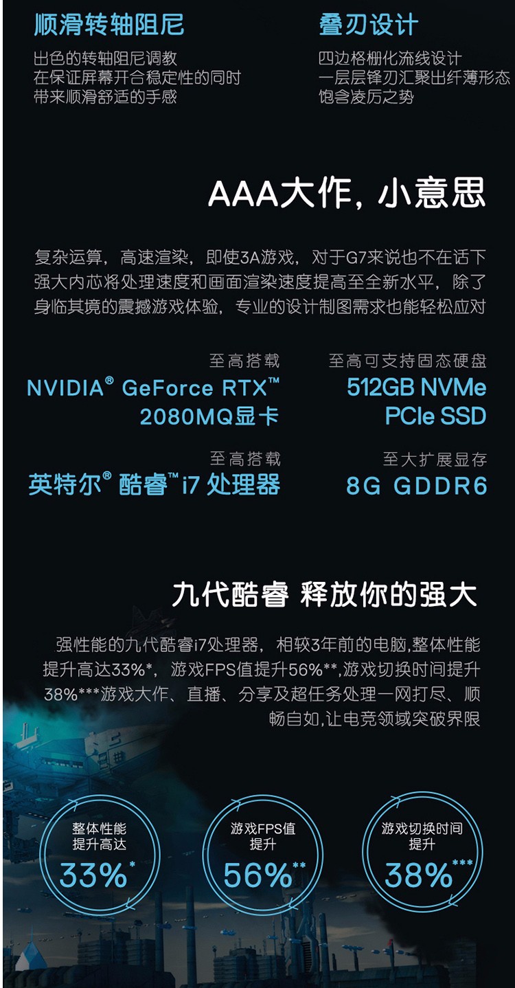 【官翻99新】戴尔/dell 二手笔记本 游匣g7 7588 7590 g5游戏本电脑
