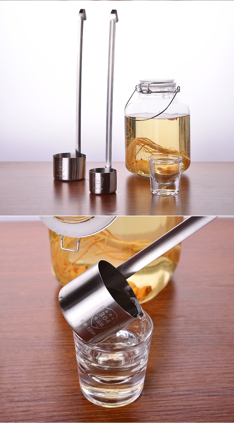 (qi yi)家用304不锈钢酒提子 打酒器 加厚加长打酒勺 酒端子取酒酒吊