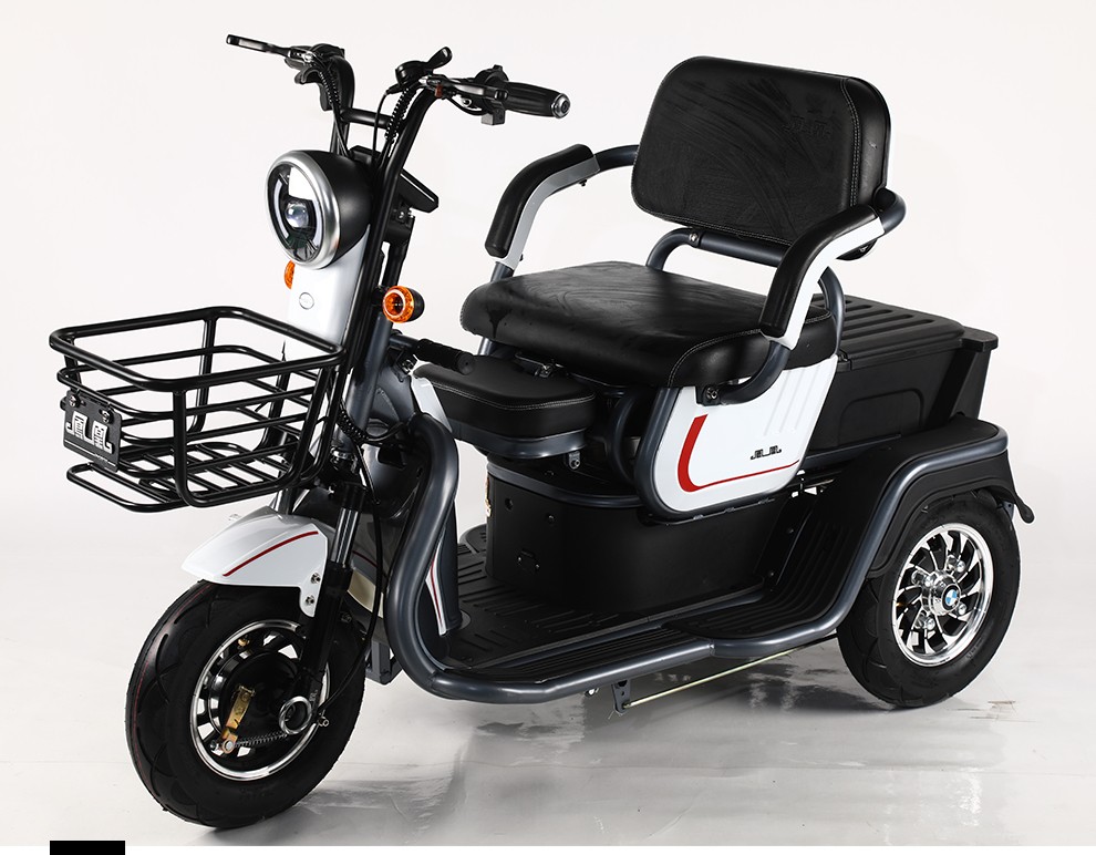 凤凰phoenix电动三轮车家用轻便小型代步车接送孩子亲子三座电动车