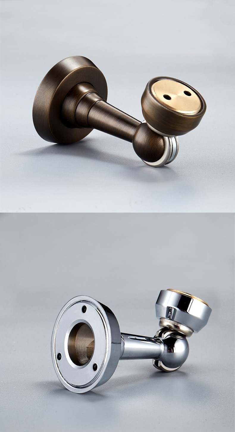 道鲁新款全铜墙地两装门吸黑色金色古铜亮铬现代简约地吸门碰铜 pvd金