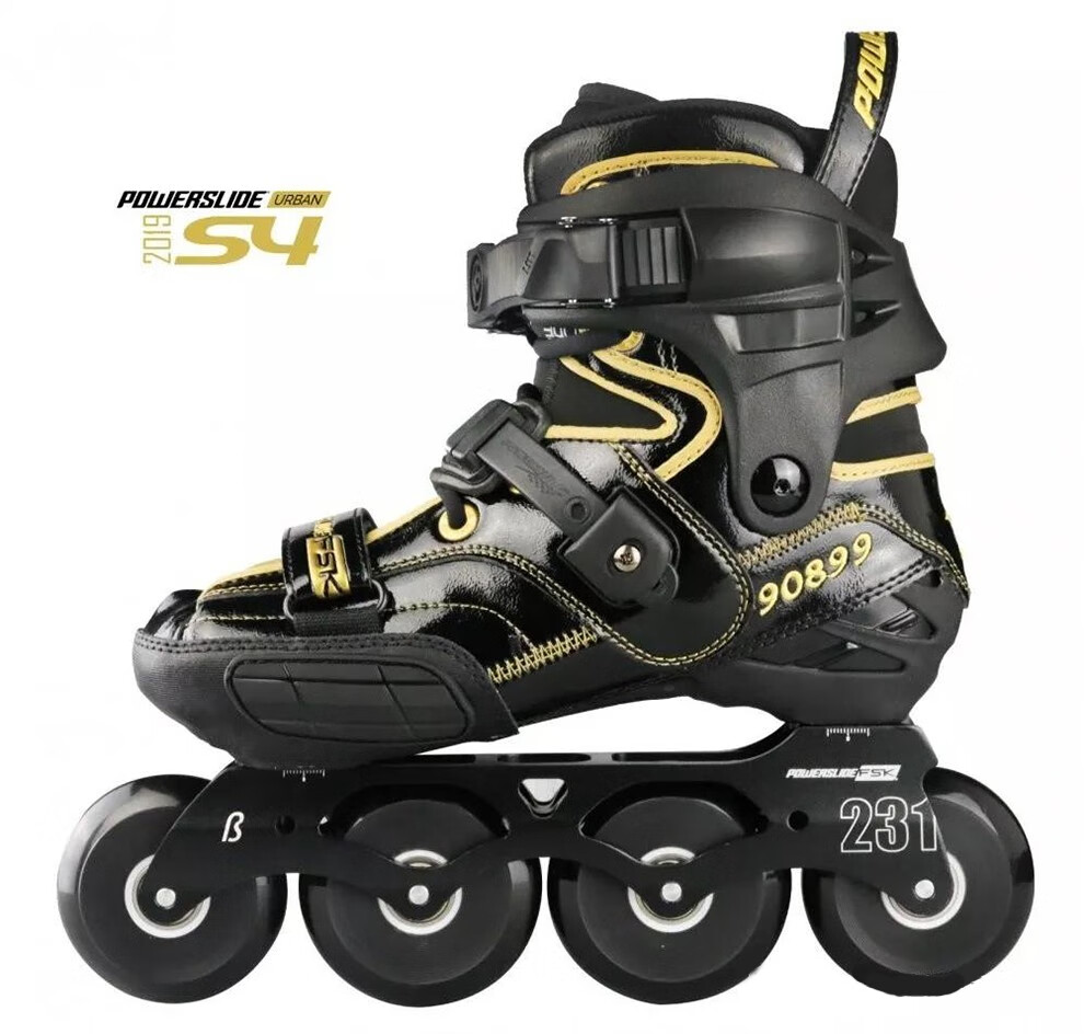 宝狮莱溜冰鞋s4溜冰鞋成人平花男女直排旱冰鞋2019款黑金色s443联系