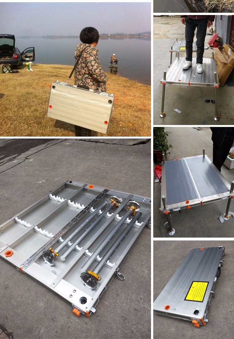 钓鱼平台 新款加厚可折叠钓鱼台深水钓鱼平台 稳固超轻铝合金大钓台可