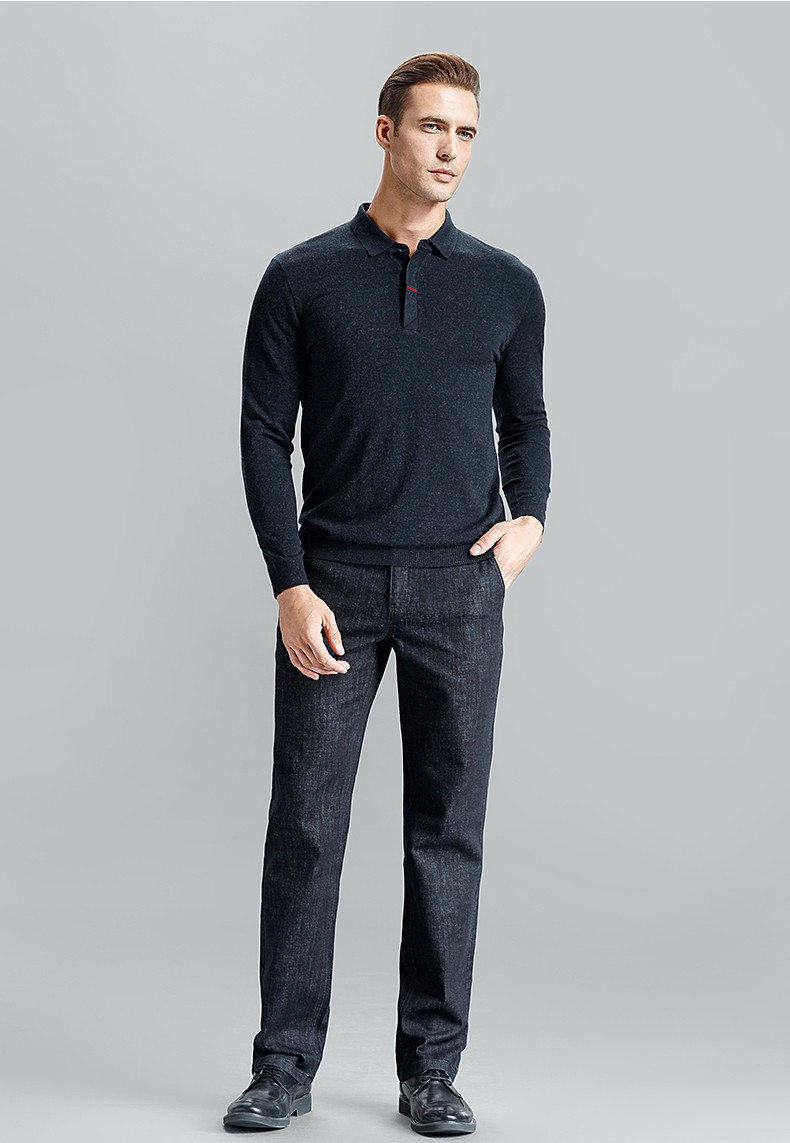 百斯盾bestn牛仔裤男秋冬新款商务休闲男装中青年直筒宽松中高腰深裆