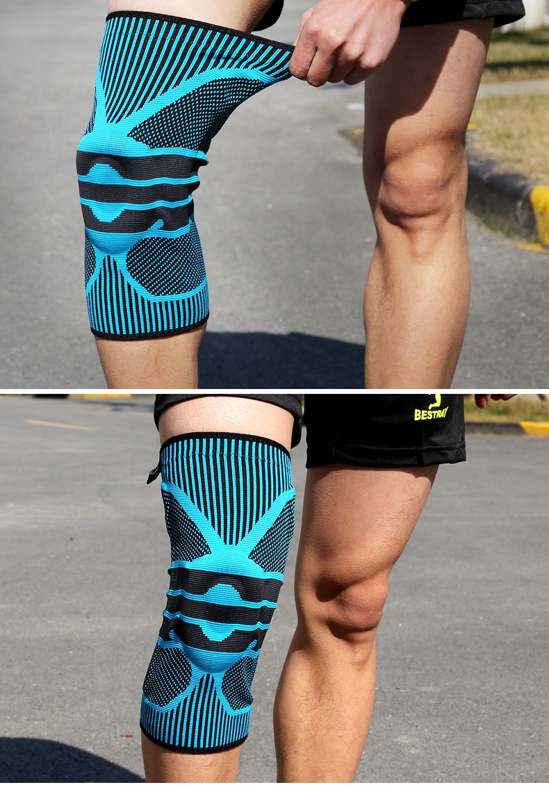 百斯锐运动护膝篮球跑步登山男女保暖膝关节髌骨半月板损伤护具两只装