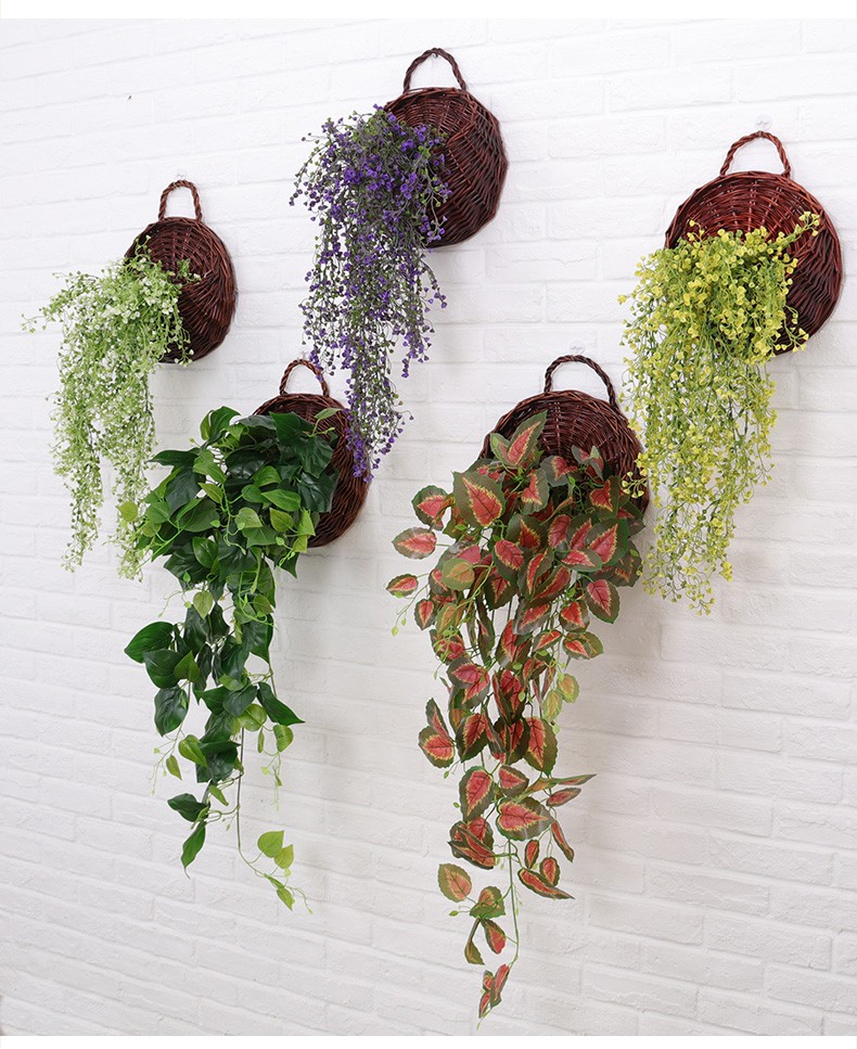 漂流瓶 挂墙面遮空调管仿真植物室内绿萝吊兰塑料假花藤条装饰绿植