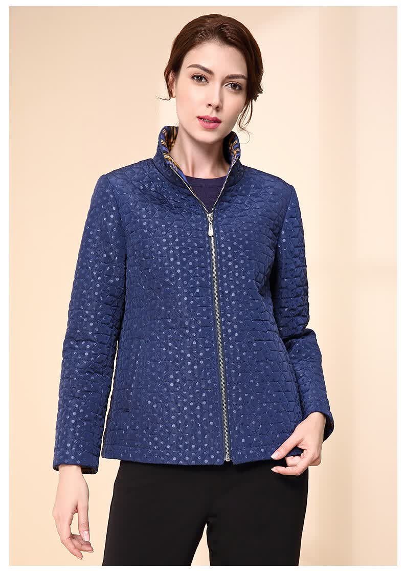 米兰登秋冬新款中老年女装棉服妈妈装时尚印花棉衣外套女宽松加厚保暖