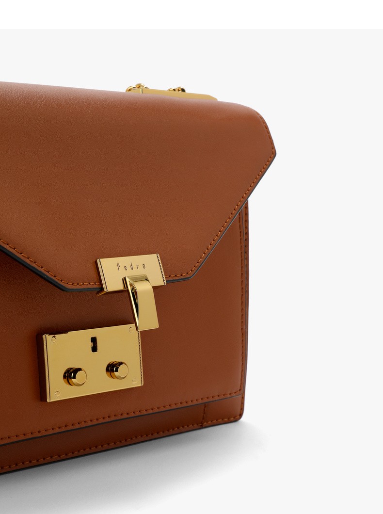 pedro牛皮女包金属锁扣牛皮信封包 小方包 斜挎包 单肩包pw2-76610014