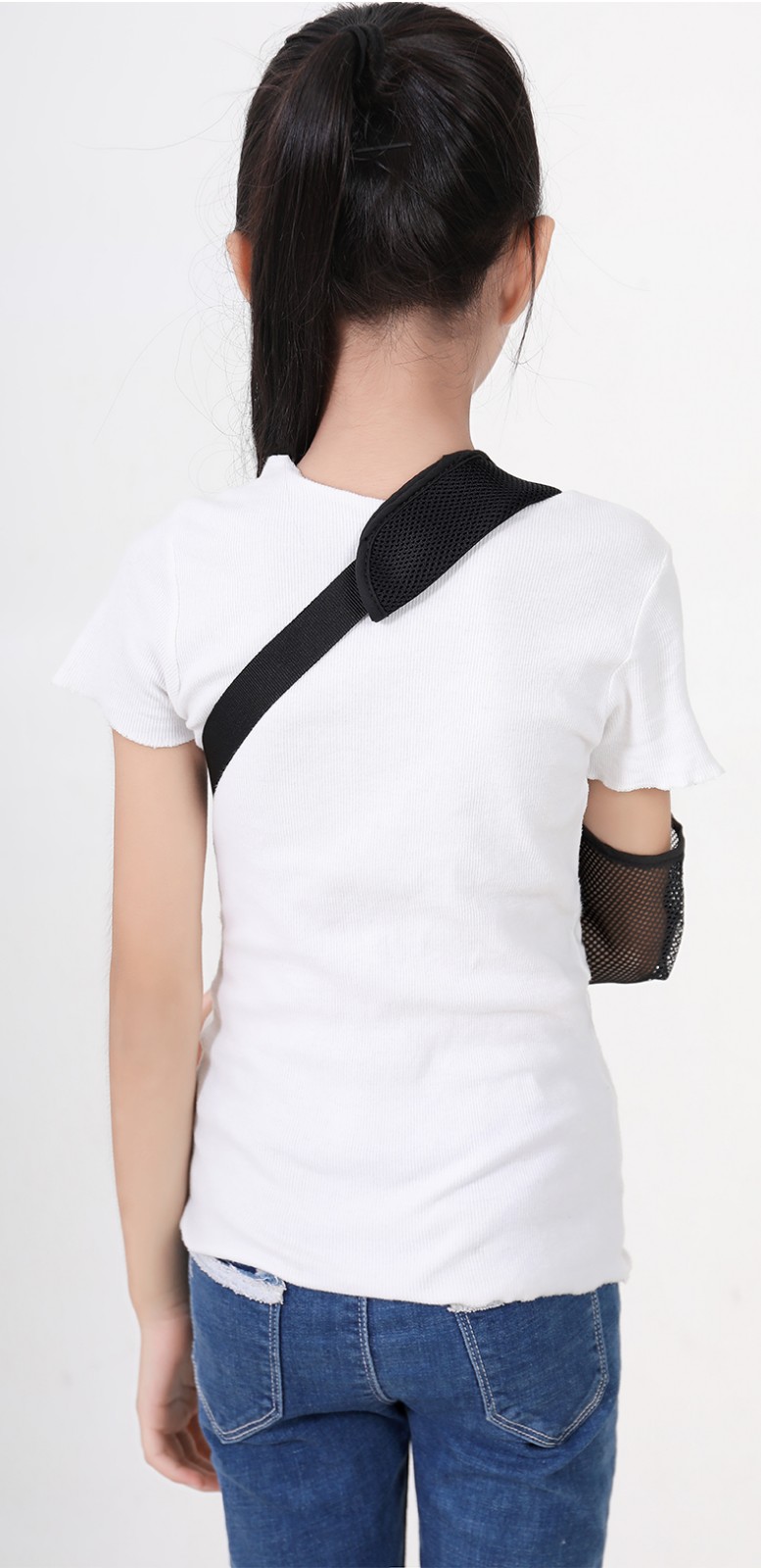 杰臣手臂骨折吊带网孔透气前臂固定肘关节锁骨脱臼胳膊儿童款男女桡骨