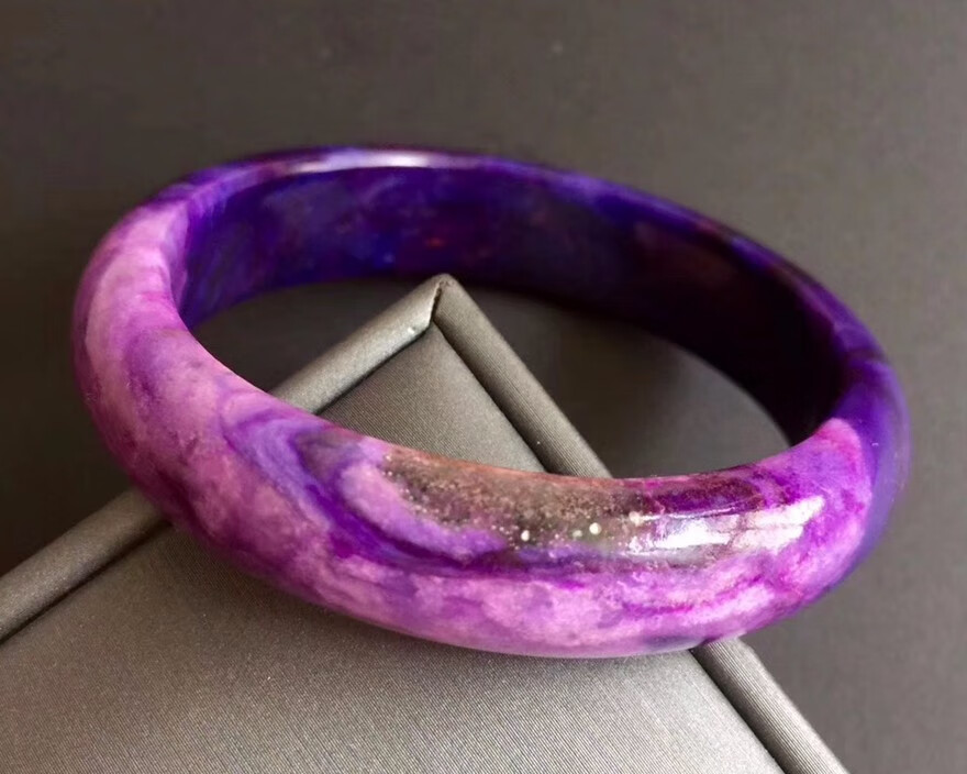 俊辰珠宝收藏南非国石老坑舒俱来手镯苏纪石女款樱花皇家紫配证书礼物