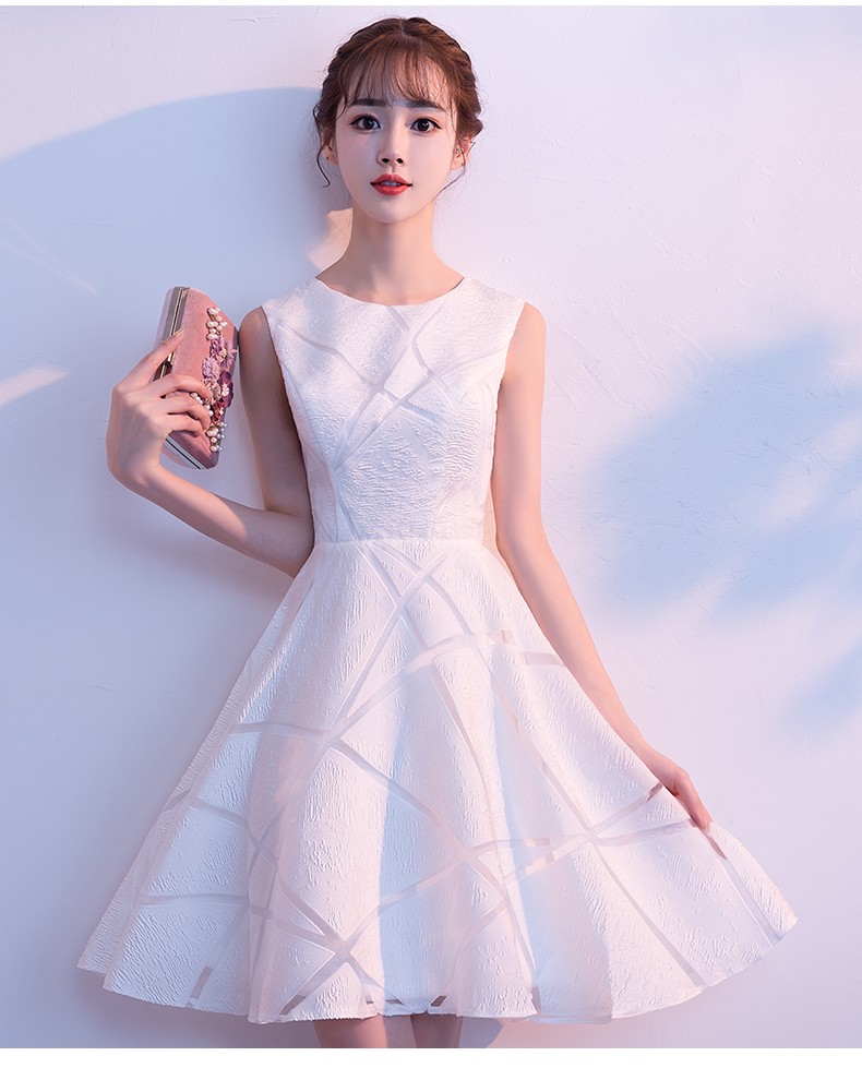 沐阳白色晚礼服2021新款高贵名媛短款学生少女洋装宴会小晚礼服连衣裙