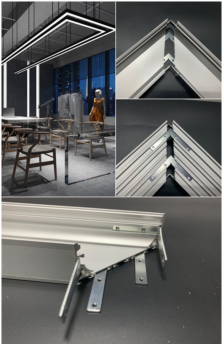 型材线性照明工程条形灯铝合金办公室会议室商场吊灯长条灯6035宽60mm