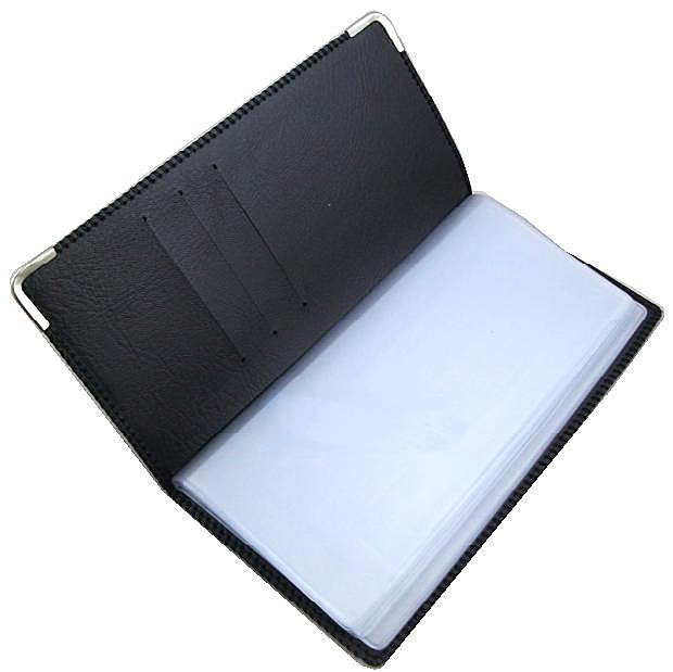 财务10张厚磨砂内页高档真皮面支票夹子收纳票据税本 支票夹长款-可放