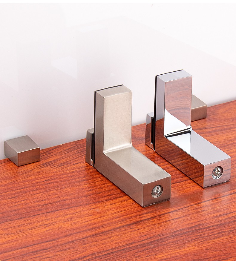 景序不锈钢玻璃固定支架可调节f夹玻璃夹子合金托鱼嘴夹隔板层板托f款