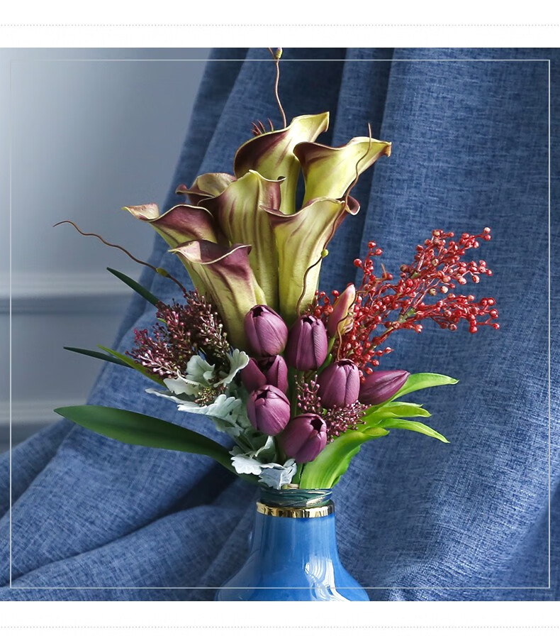 野派高档轻奢向日葵仿真花带花瓶高品质清新动感自然风假花客厅摆设件