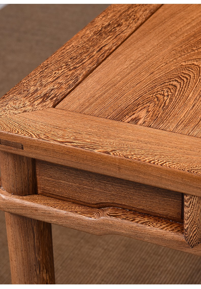 九鲤王府红木家具非洲鸡翅木(学名:非洲崖豆木)实木带抽方桌八仙桌正