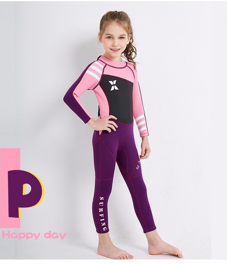 氯丁加厚款防寒防晒游泳衣防水母冲浪浮潜潜水服绿色长袖s身高90105cm